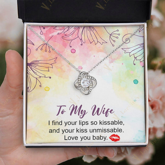 To My Wife Necklace From Husband, Soulmate Necklace, Birthday Gift, Jewelry Wedding Anniversary Gifts For Wife With Gift Box Personalized Message Card, Leaf Flower Line - Larvincy Jewel
