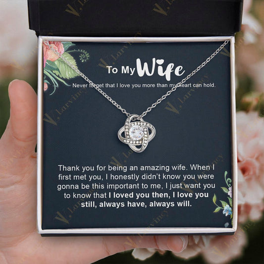 To My Wife Necklace From Husband, Soulmate Necklace, Birthday Gift, Jewelry Wedding Anniversary Gifts For Wife With Gift Box Personalized Message Card, Rose Love You - Larvincy Jewel