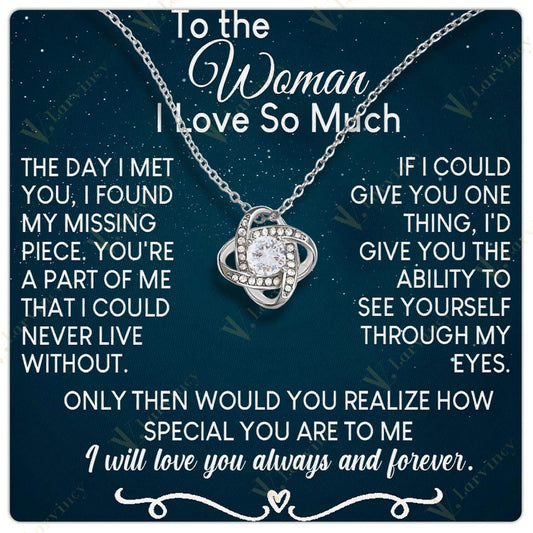 To My Wife Necklace From Husband, Soulmate Necklace, Birthday Gift, Jewelry Wedding Anniversary Gifts For Wife With Gift Box Personalized Message Card, Never Live Without You - Larvincy Jewel