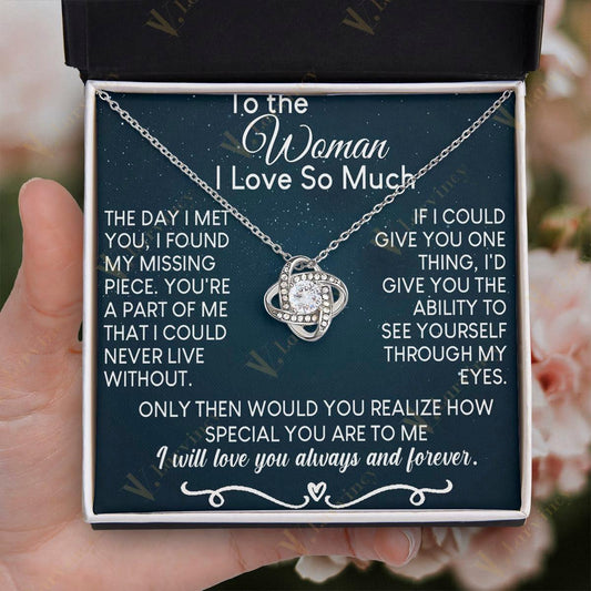To My Wife Necklace From Husband, Soulmate Necklace, Birthday Gift, Jewelry Wedding Anniversary Gifts For Wife With Gift Box Personalized Message Card, Never Live Without You - Larvincy Jewel