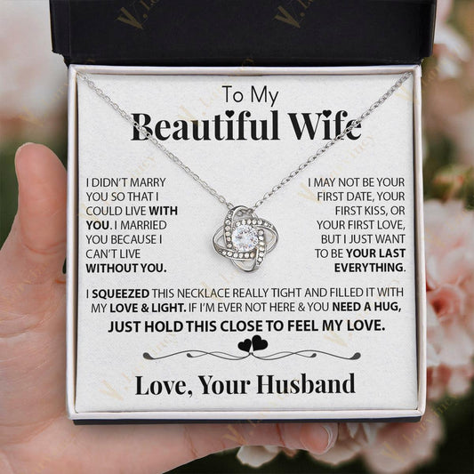 To My Wife Necklace From Husband, Soulmate Necklace, Birthday Gift, Jewelry Wedding Anniversary Gifts For Wife With Gift Box Personalized Message Card, Filled With Love - Larvincy Jewel