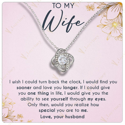 To My Wife Necklace From Husband, Soulmate Necklace, Birthday Gift, Jewelry Wedding Anniversary Gifts For Wife With Gift Box Personalized Message Card, Leafs Gold - Larvincy Jewel