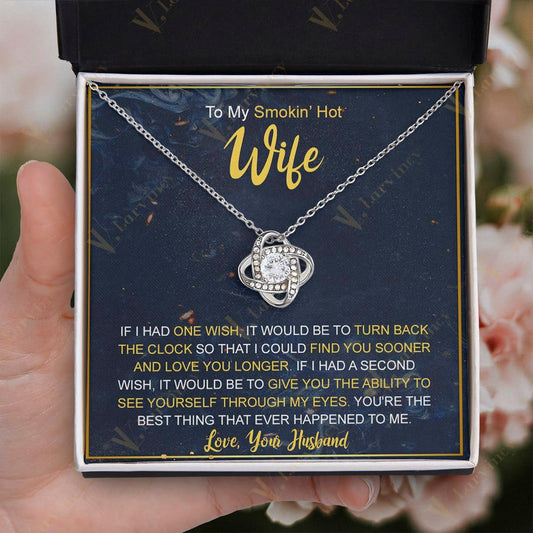 To My Wife Necklace From Husband, Soulmate Necklace, Birthday Gift, Jewelry Wedding Anniversary Gifts For Wife With Gift Box Personalized Message Card, Love You Longer - Larvincy Jewel