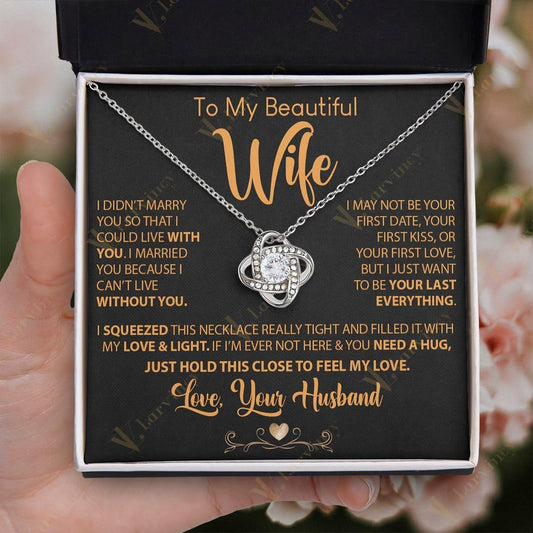 To My Wife Necklace From Husband, Soulmate Necklace, Birthday Gift, Jewelry Wedding Anniversary Gifts For Wife With Gift Box Personalized Message Card, First Love Heart - Larvincy Jewel