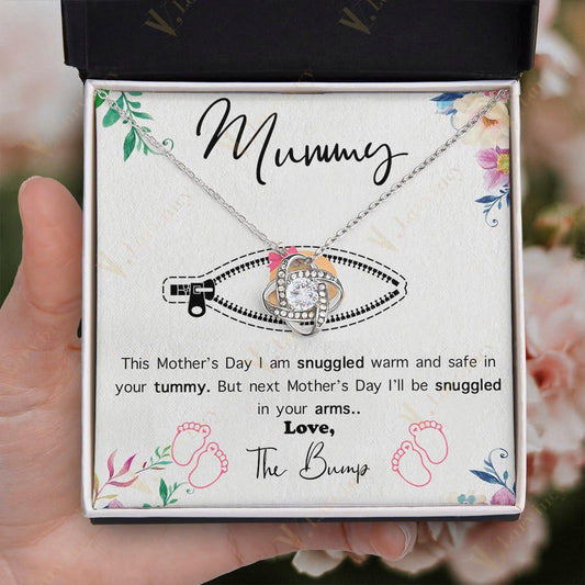 Unique Mommy To Be Gifts, Jewelry For New Moms, Necklace Gift For Pregnant Women, First Time Mom With Gift Box And Personalized Message Card, Zipper Baby Girl Peeking Little Toes - Larvincy