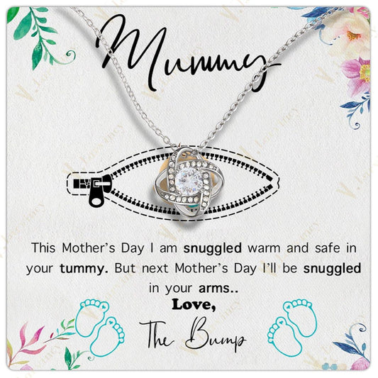 Unique Mommy To Be Gifts, Jewelry For New Moms, Necklace Gift For Pregnant Women, First Time Mom With Gift Box And Personalized Message Card, Zipper Baby Son Peeking Little Toes - Larvincy