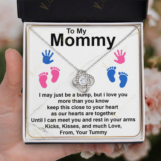 Unique Mommy To Be Gifts, Jewelry For New Moms, Necklace Gift For Pregnant Women, First Time Mom With Gift Box And Personalized Message Card, Little Finger Little Toes - Larvincy Jewel