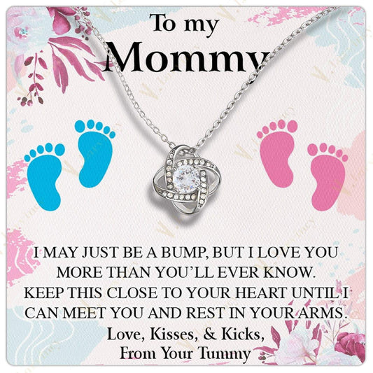 Unique Mommy To Be Gifts, Jewelry For New Moms, Necklace Gift For Pregnant Women, First Time Mom With Gift Box And Personalized Message Card, Little Toes Pink And Blue - Larvincy Jewel